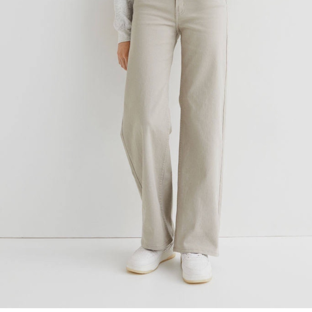 Gray Wide Leg H&M Twill Jeans